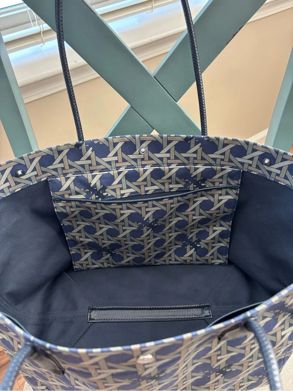Tory Burch Canvas Basketweave Tote